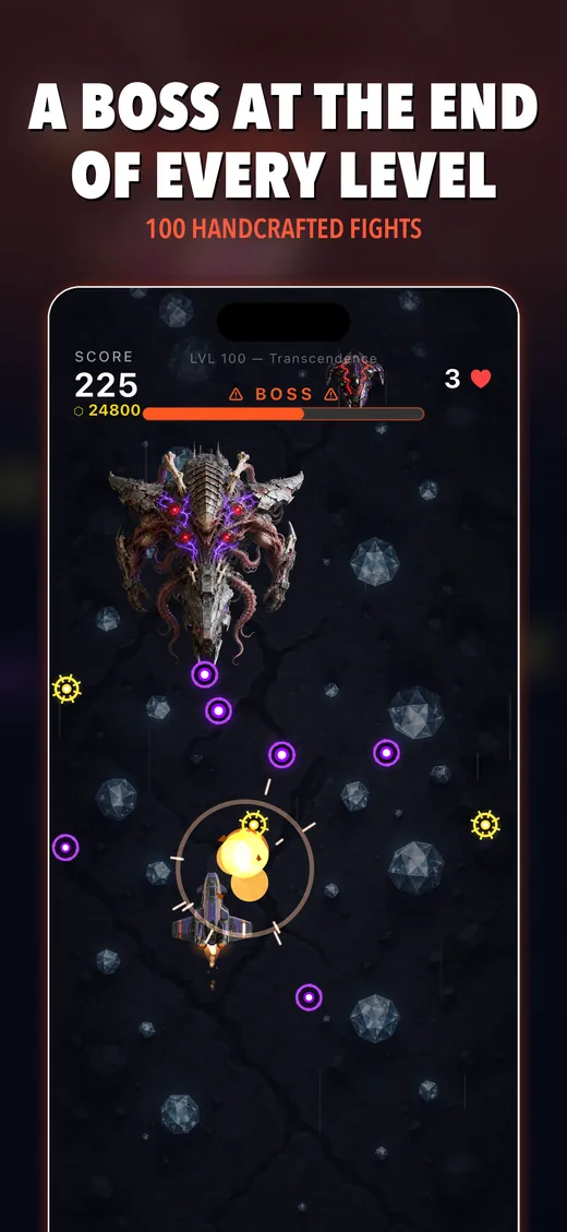A boss at the end of every level