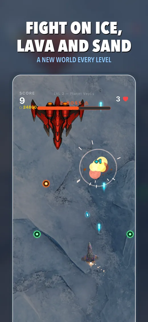 Fight on ice, lava and sand